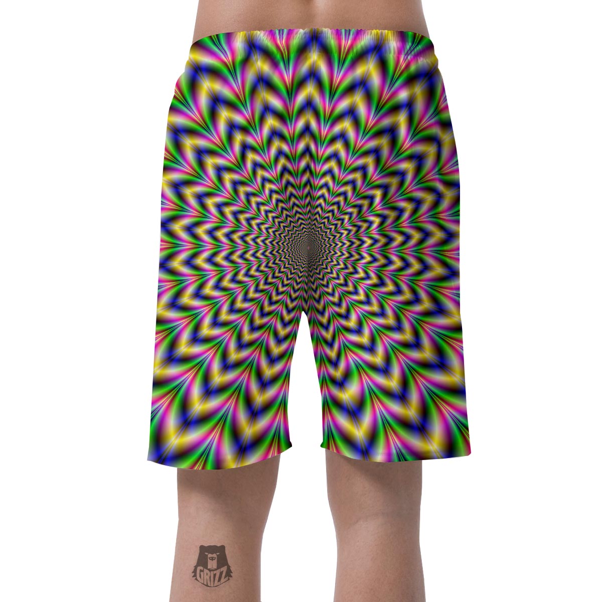 Psychedelic Blue Optical illusion Men's Shorts-grizzshop