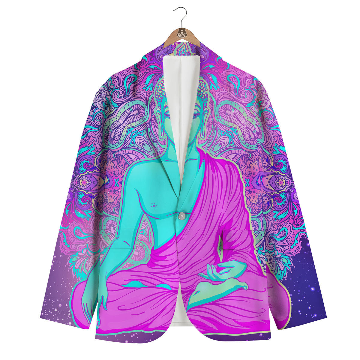 Psychedelic Buddha.jpg Men's Blazer-grizzshop