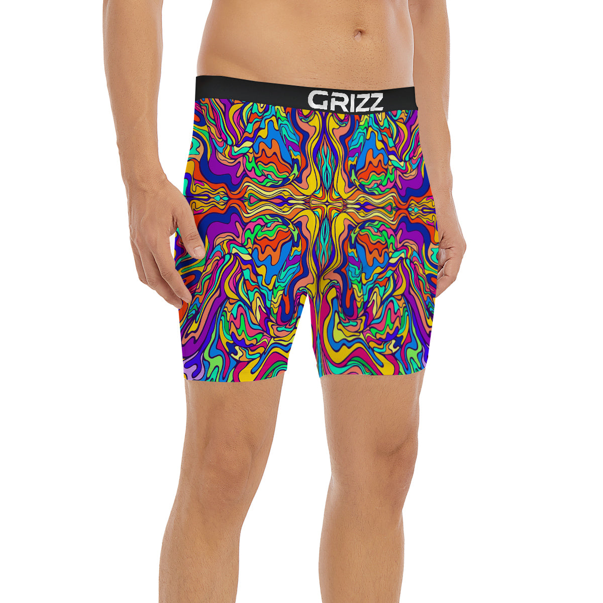 Psychedelic Colorful Fractal Mirror Print Boxer Briefs-grizzshop