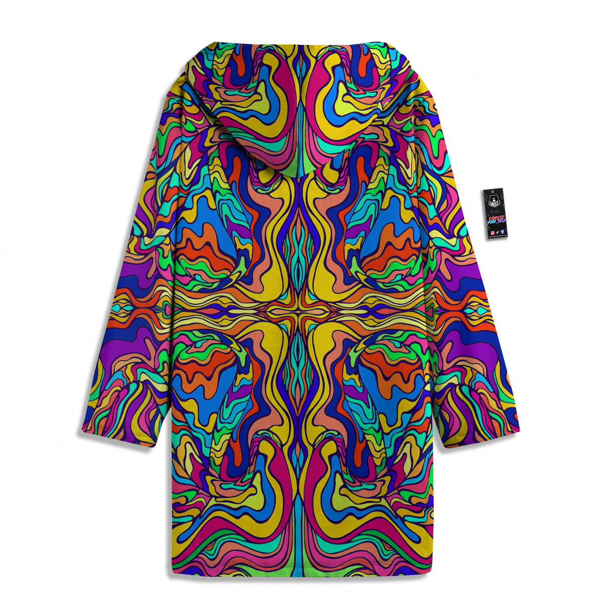 Psychedelic Colorful Fractal Mirror Print Men's Windbreaker Jacket-grizzshop
