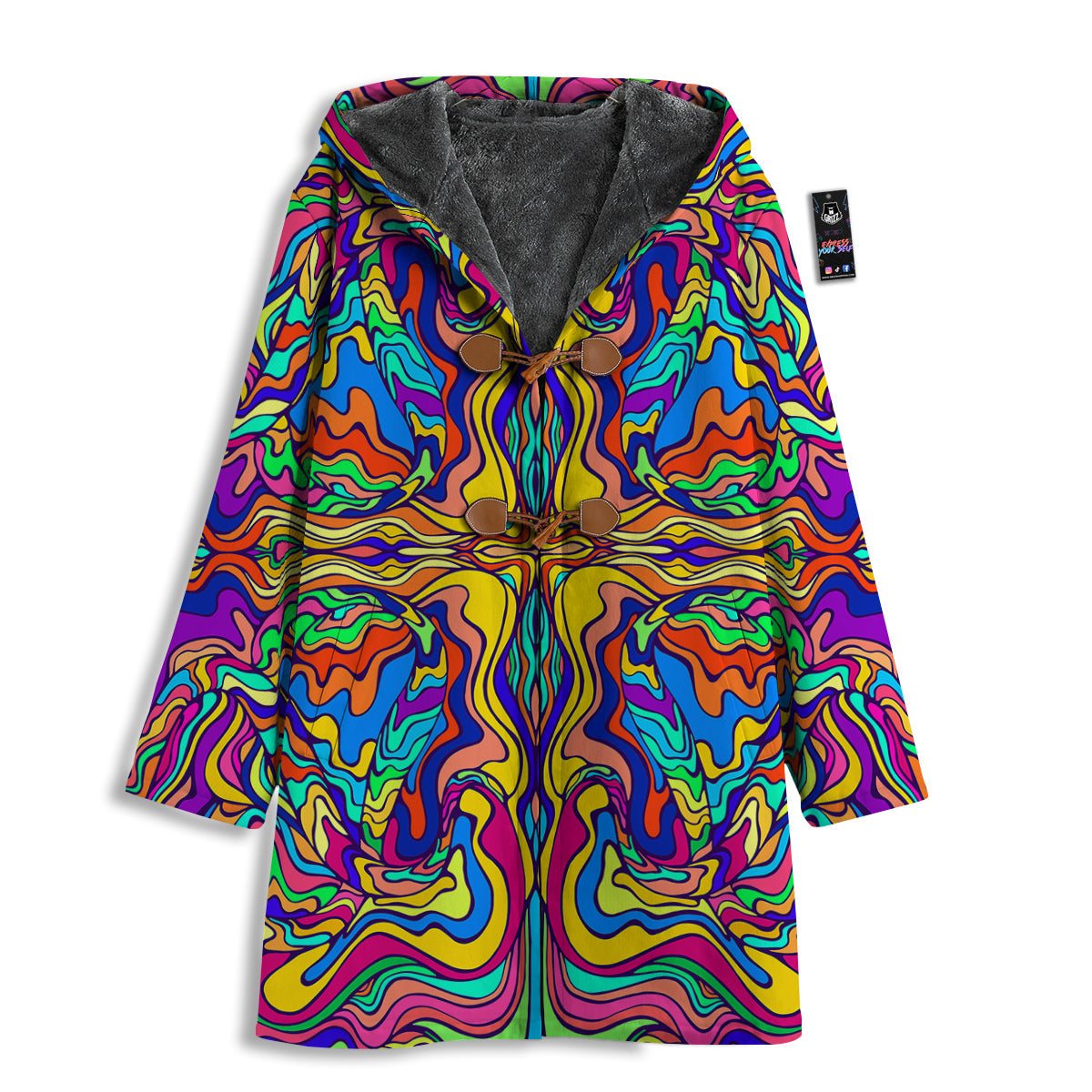 Psychedelic Colorful Fractal Mirror Print Men's Windbreaker Jacket-grizzshop