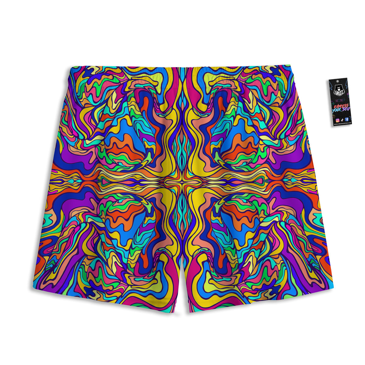Python Snake Green Tree Print Mesh Shorts