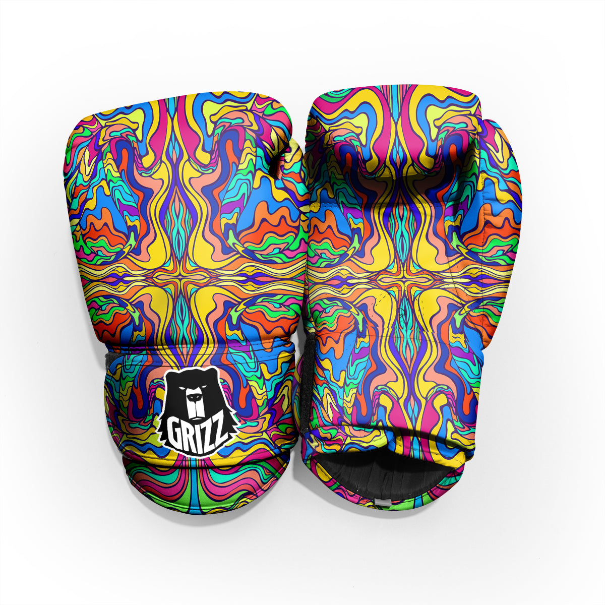 Psychedelic Colorful Fractal Mirror Print Pro Boxing Glove