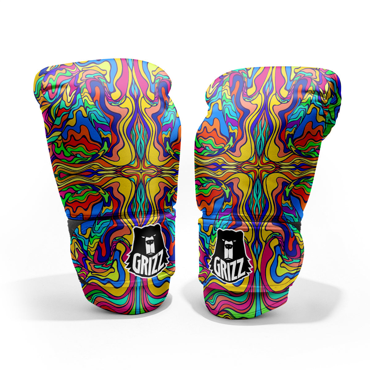 Psychedelic Colorful Fractal Mirror Print Pro Boxing Glove