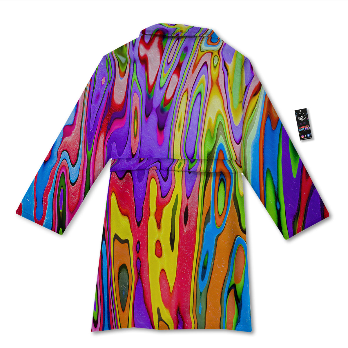 Psychedelic Colorful Print Bathrobe-grizzshop