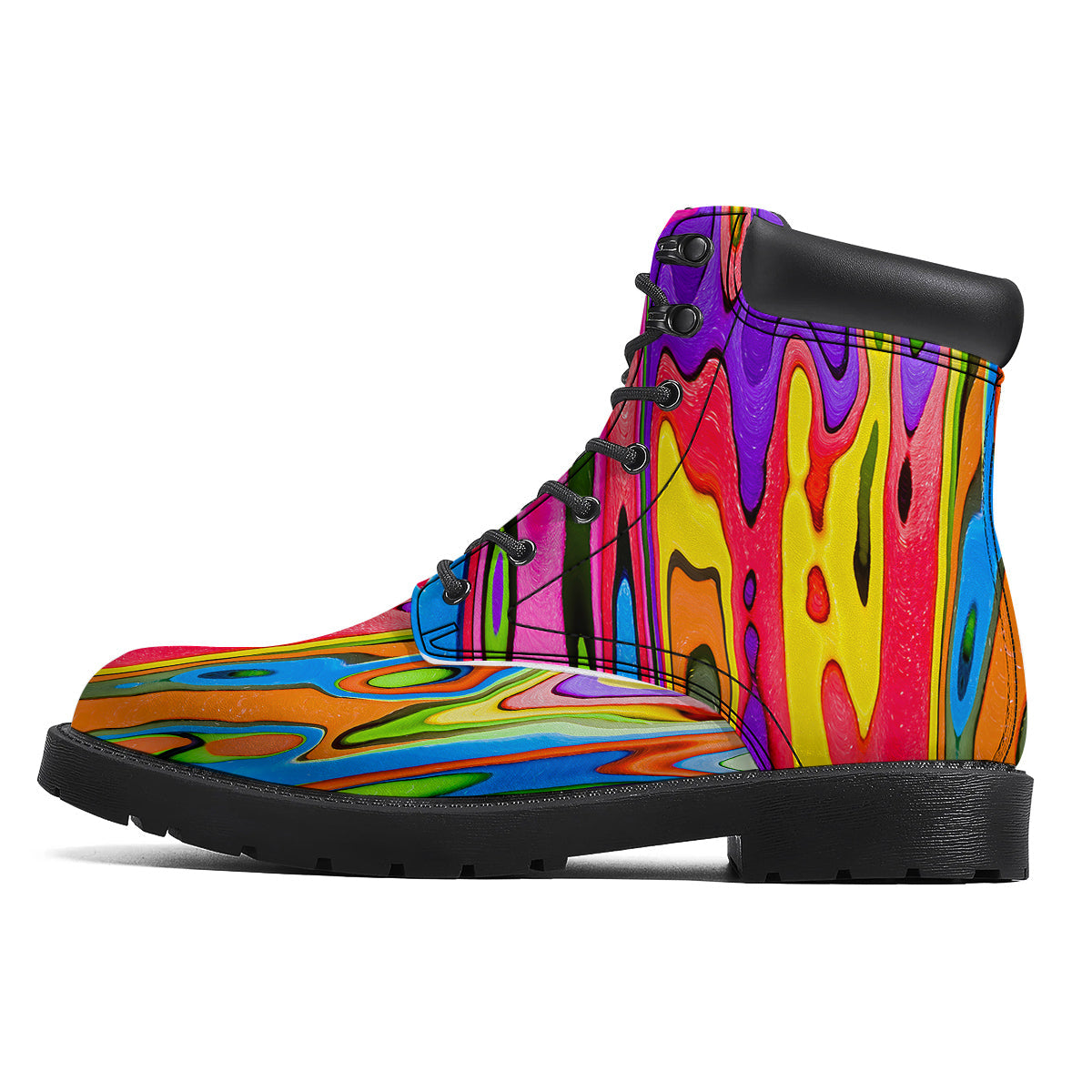 Psychedelic Colorful Print Boots-grizzshop