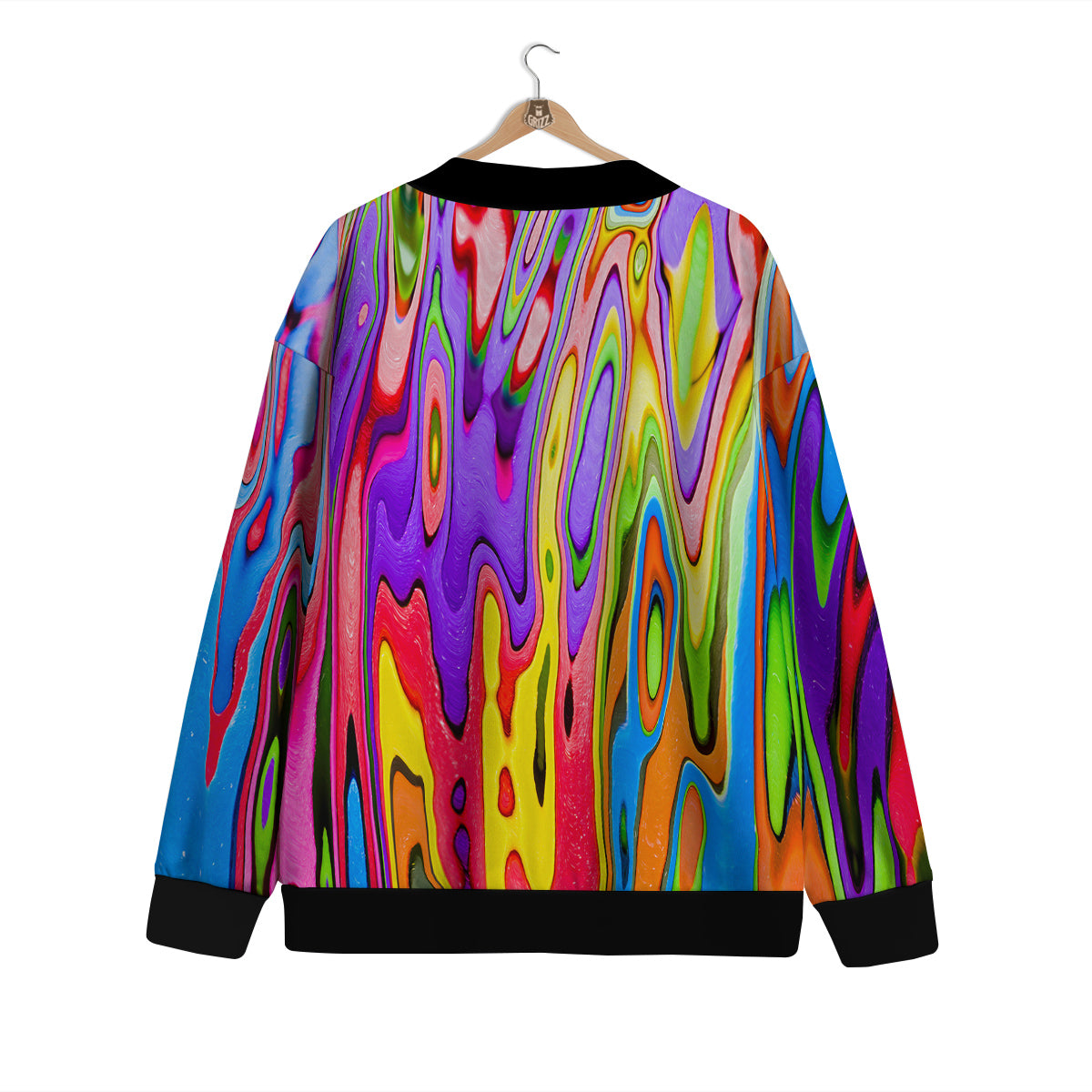 Psychedelic Colorful Print Cardigan-grizzshop