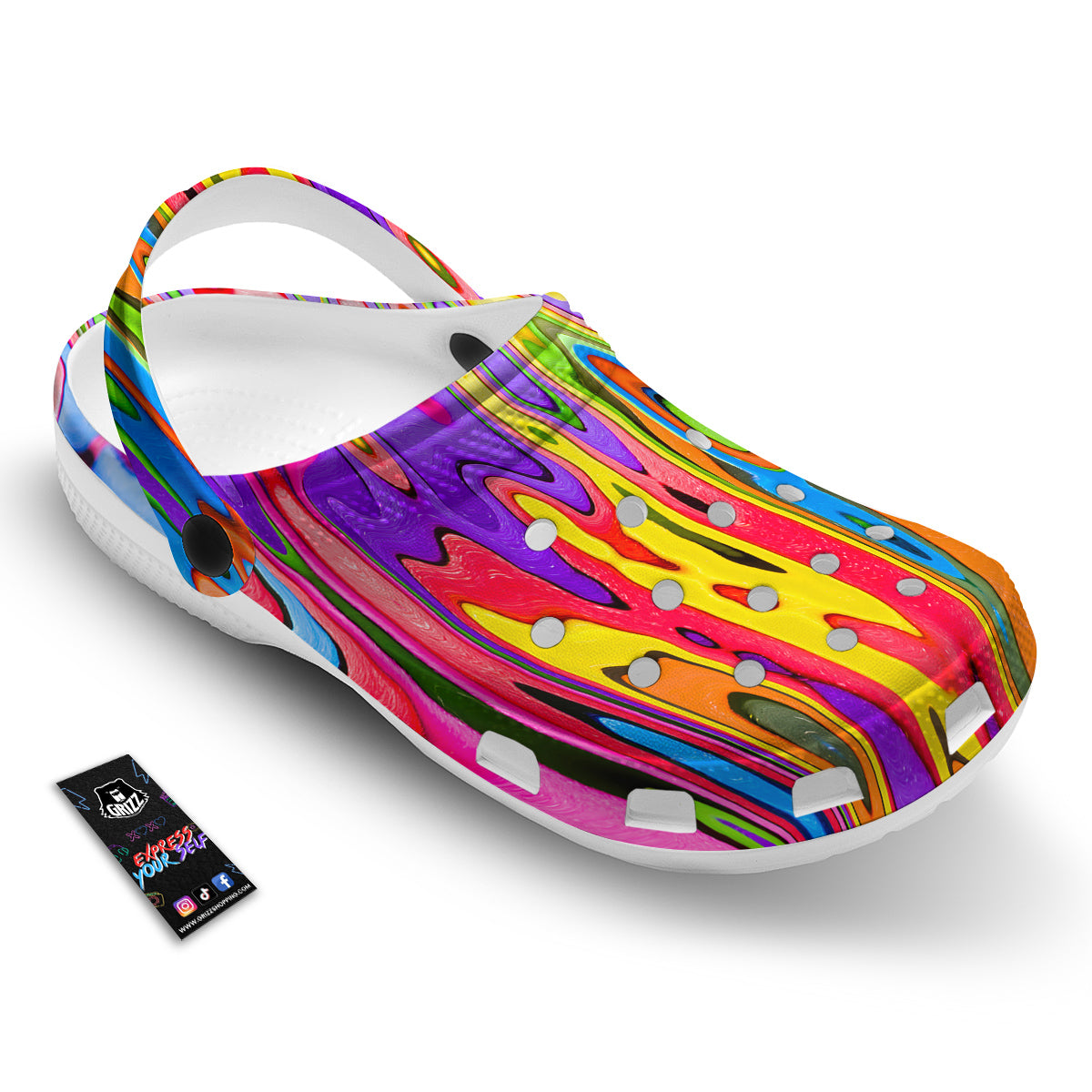 Psychedelic Colorful Print Clog-grizzshop