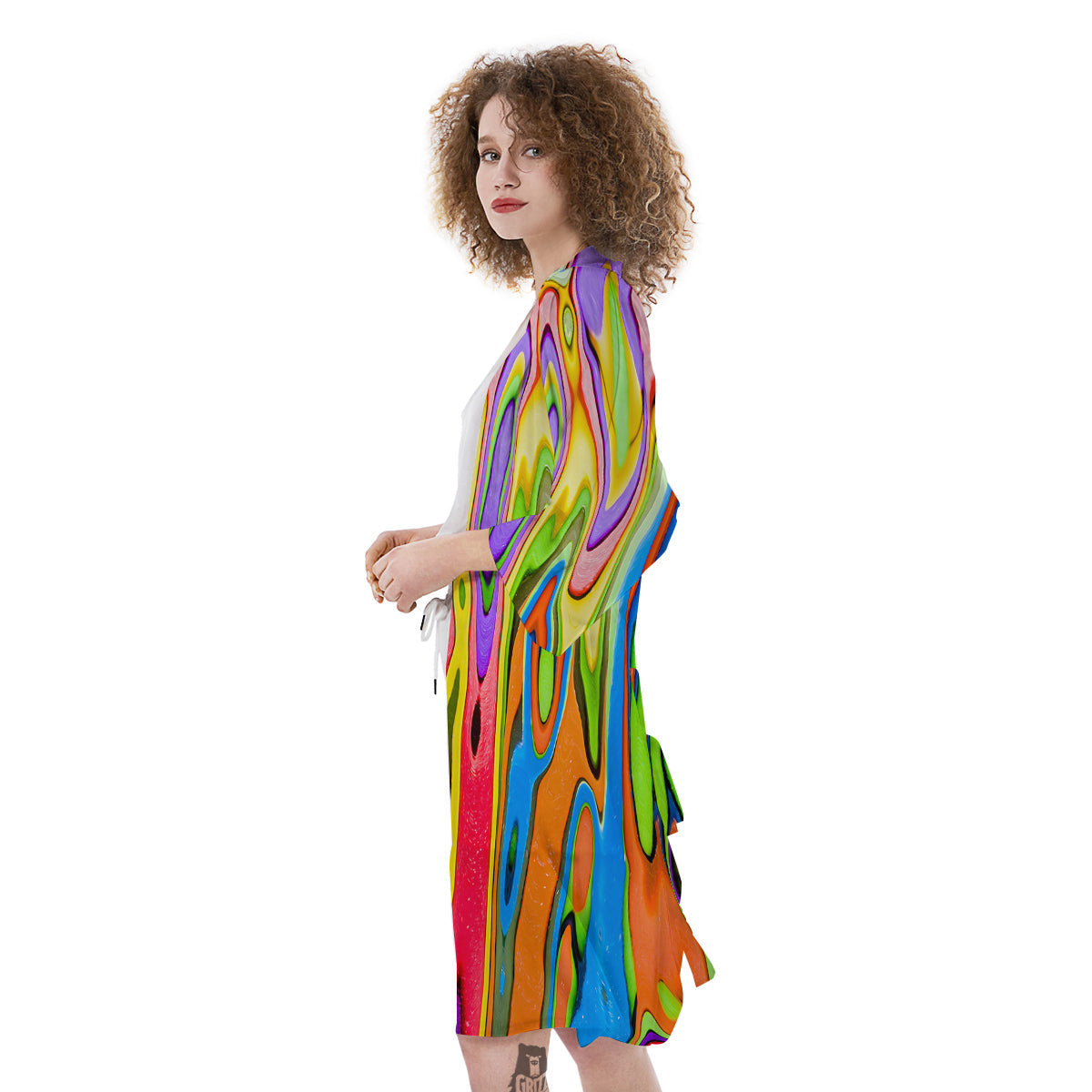 Psychedelic Colorful Print Kimono-grizzshop