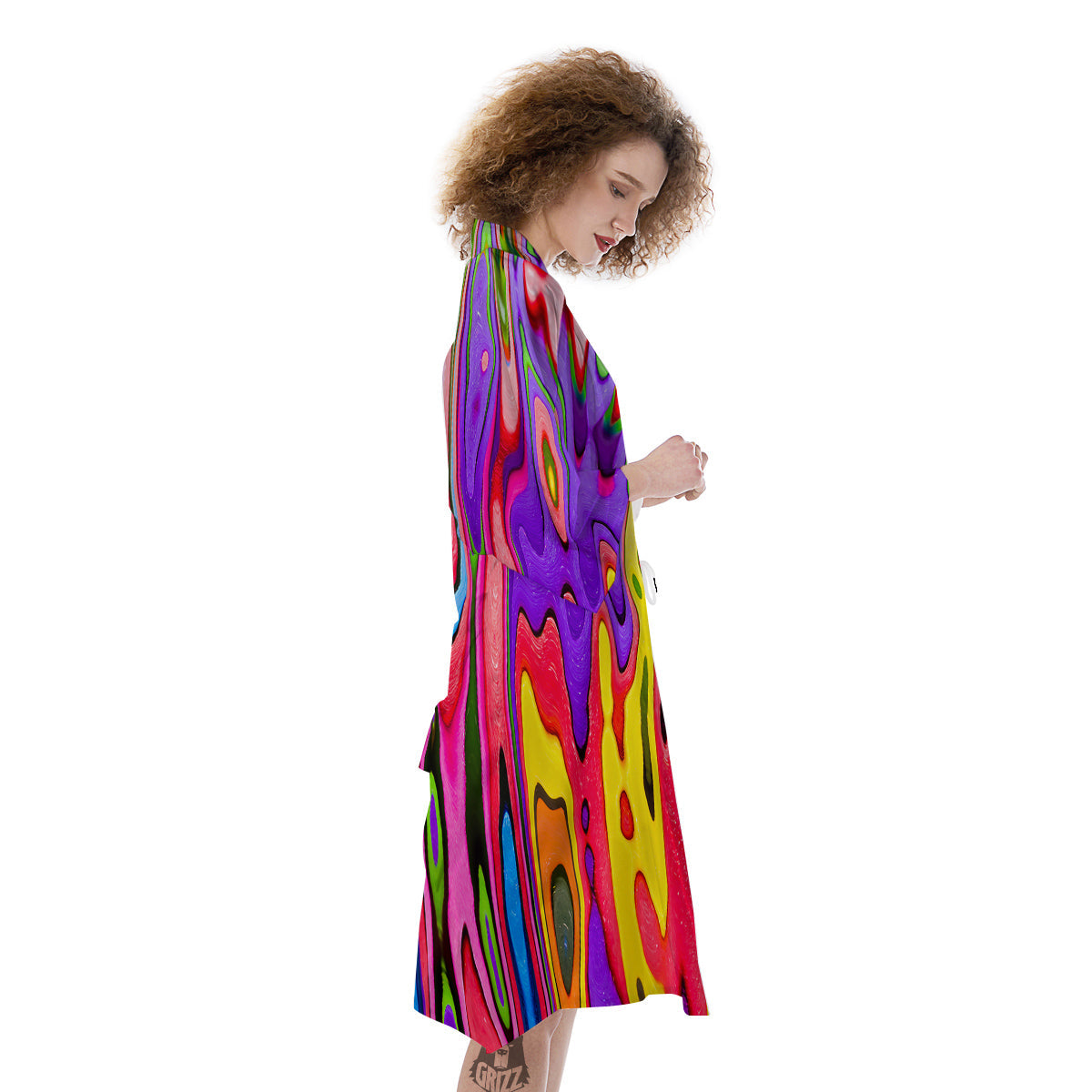 Psychedelic Colorful Print Kimono-grizzshop