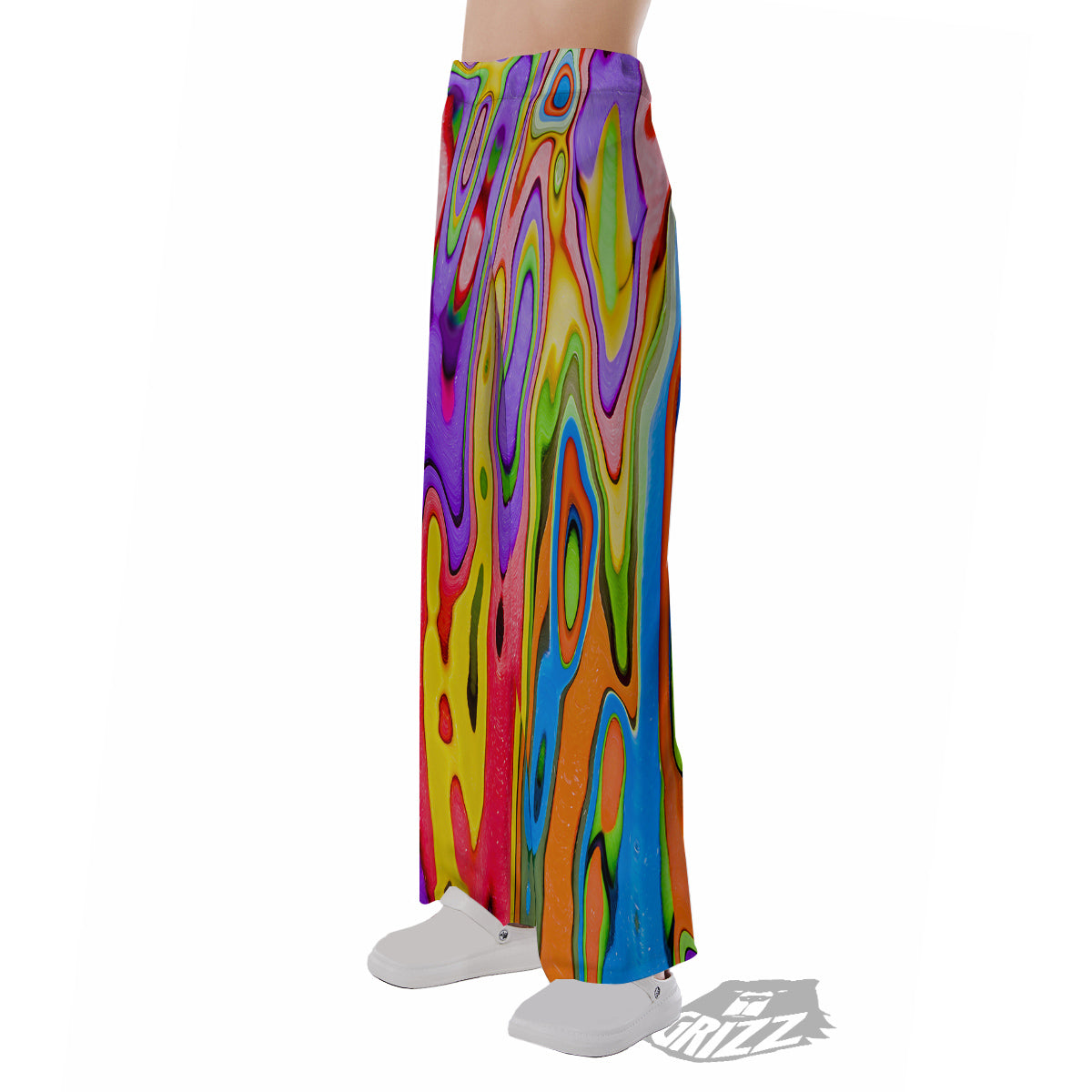 Psychedelic Colorful Print Pajama Pants-grizzshop