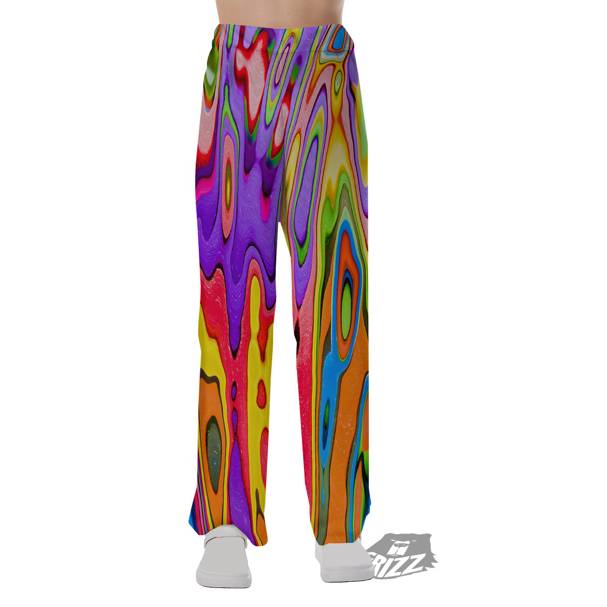 Psychedelic Colorful Print Pajama Pants-grizzshop
