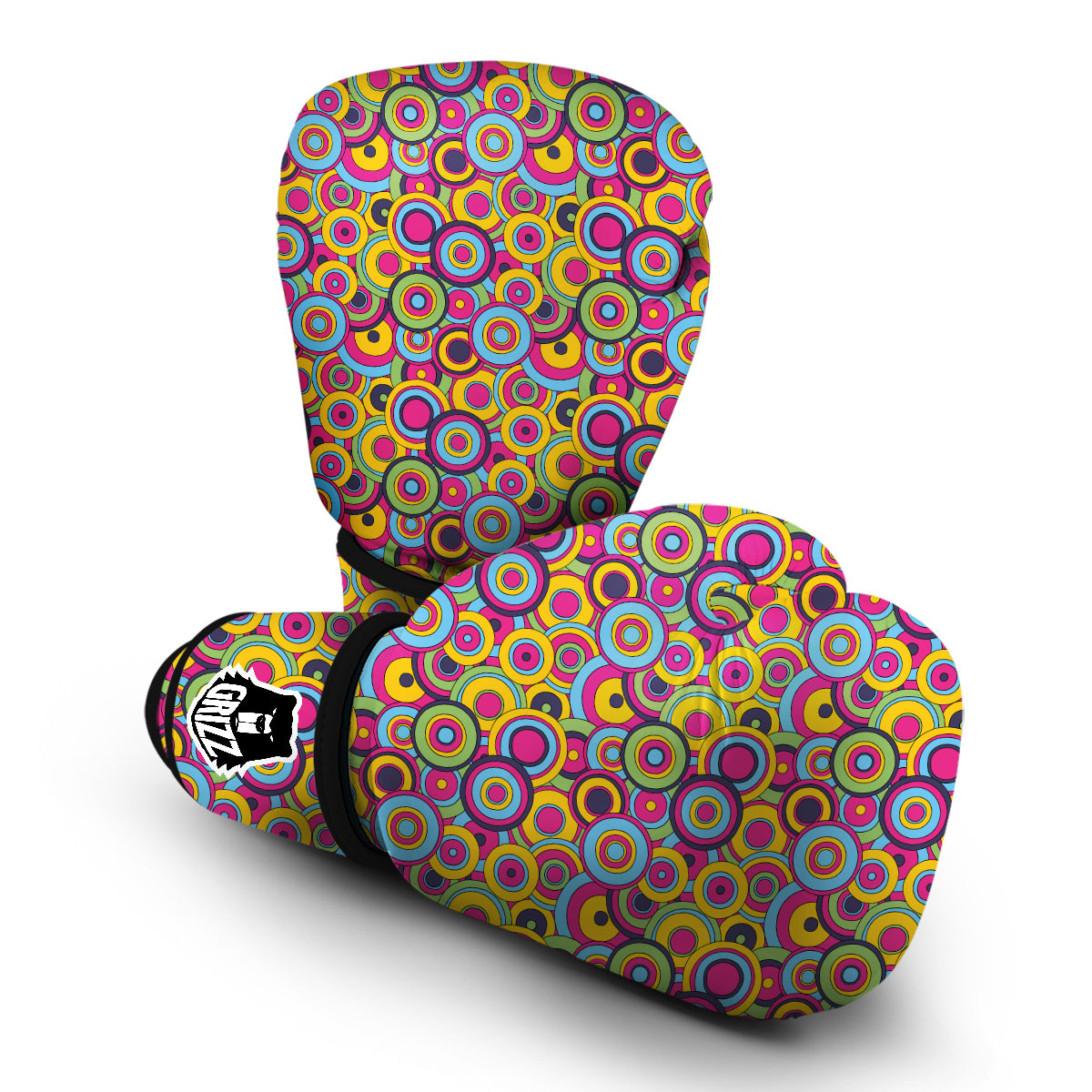 Psychedelic Colorful Print Pattern Boxing Gloves-grizzshop