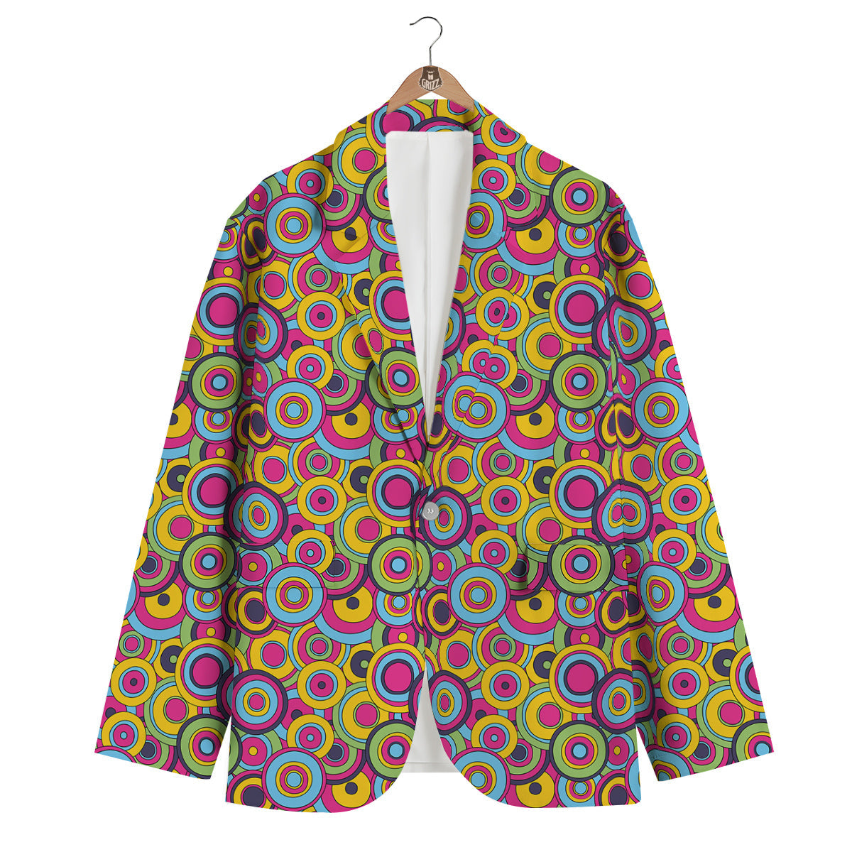 Psychedelic Colorful Print Pattern Men's Blazer-grizzshop