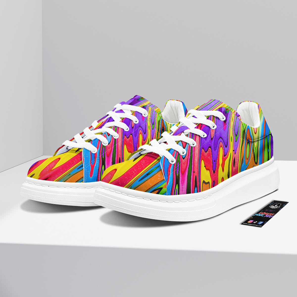 Psychedelic Colorful Print Platform Shoes-grizzshop