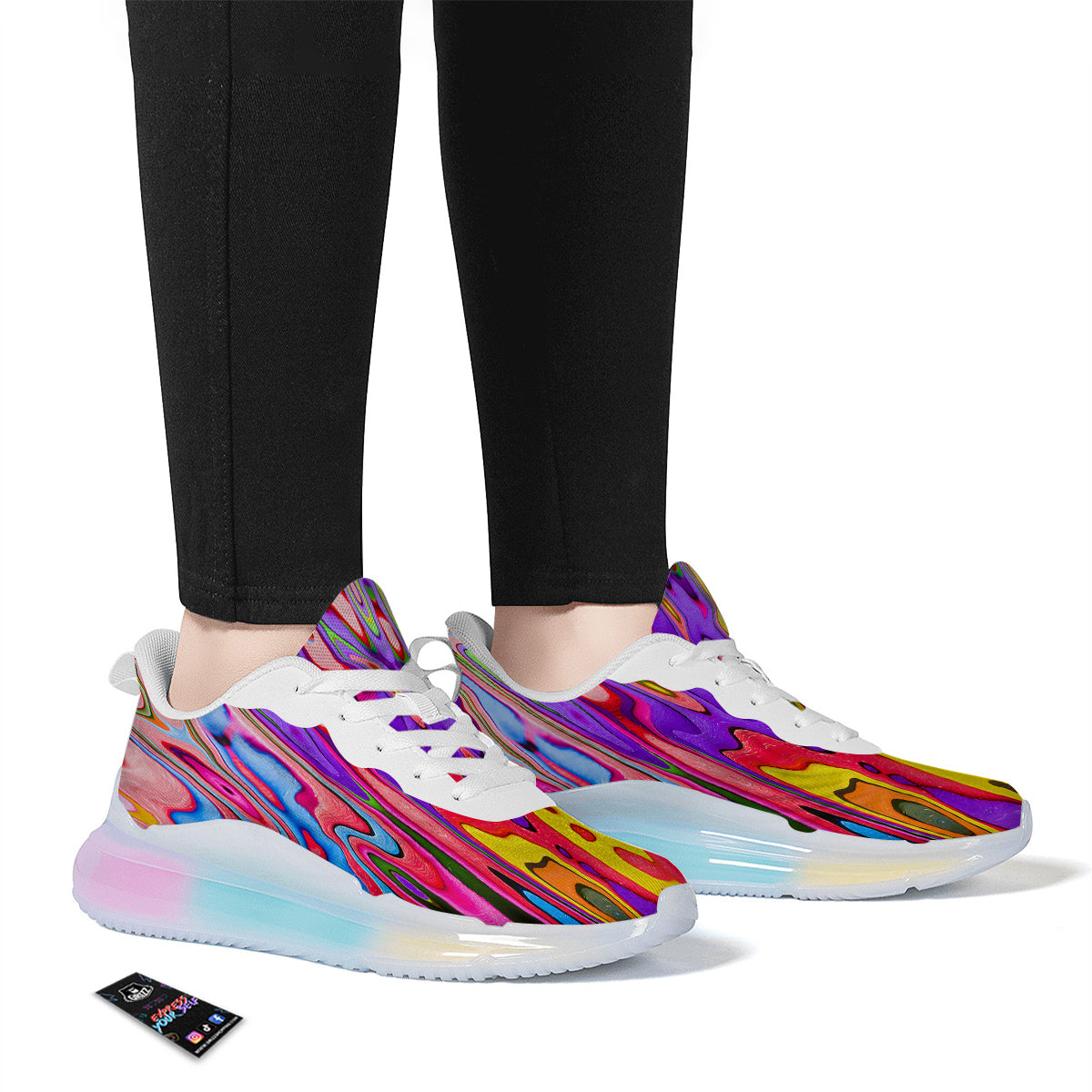 Psychedelic Colorful Print Running Sneakers-grizzshop