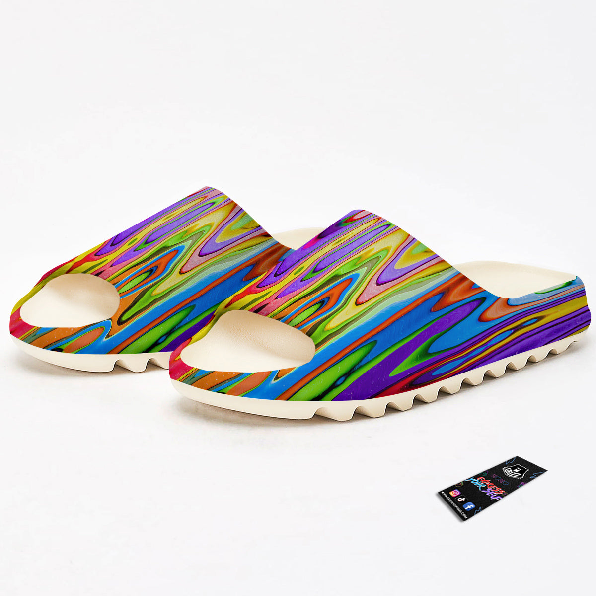 Psychedelic Colorful Print Sandals-grizzshop