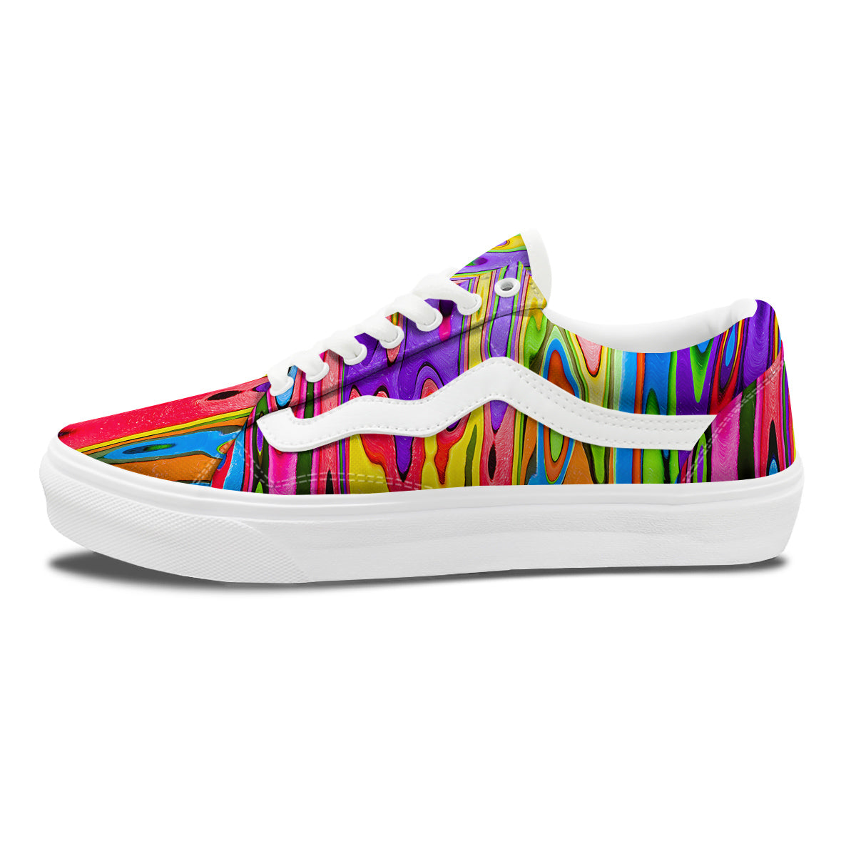 Psychedelic Colorful Print Skate Shoes-grizzshop