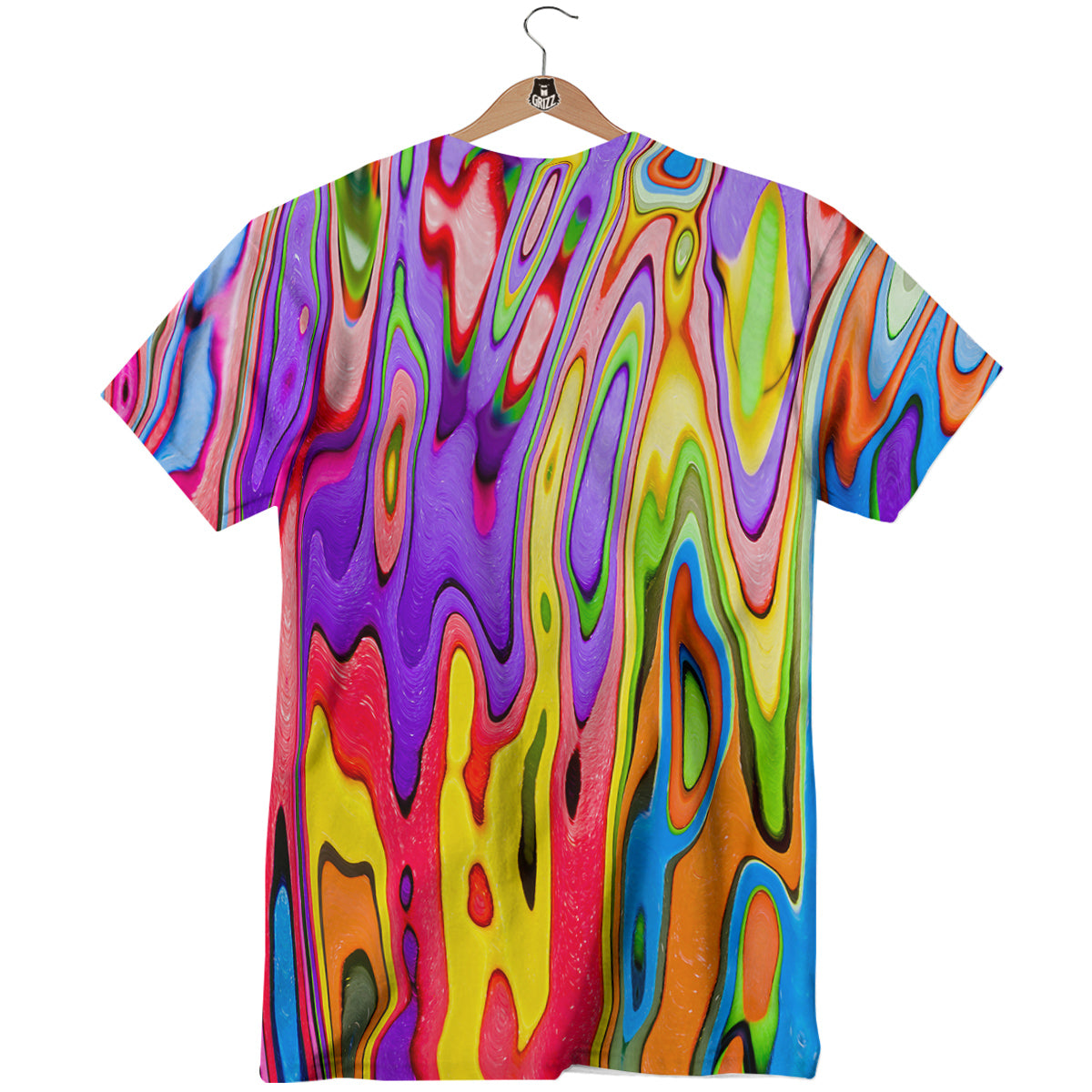 Psychedelic Colorful Print T-Shirt-grizzshop