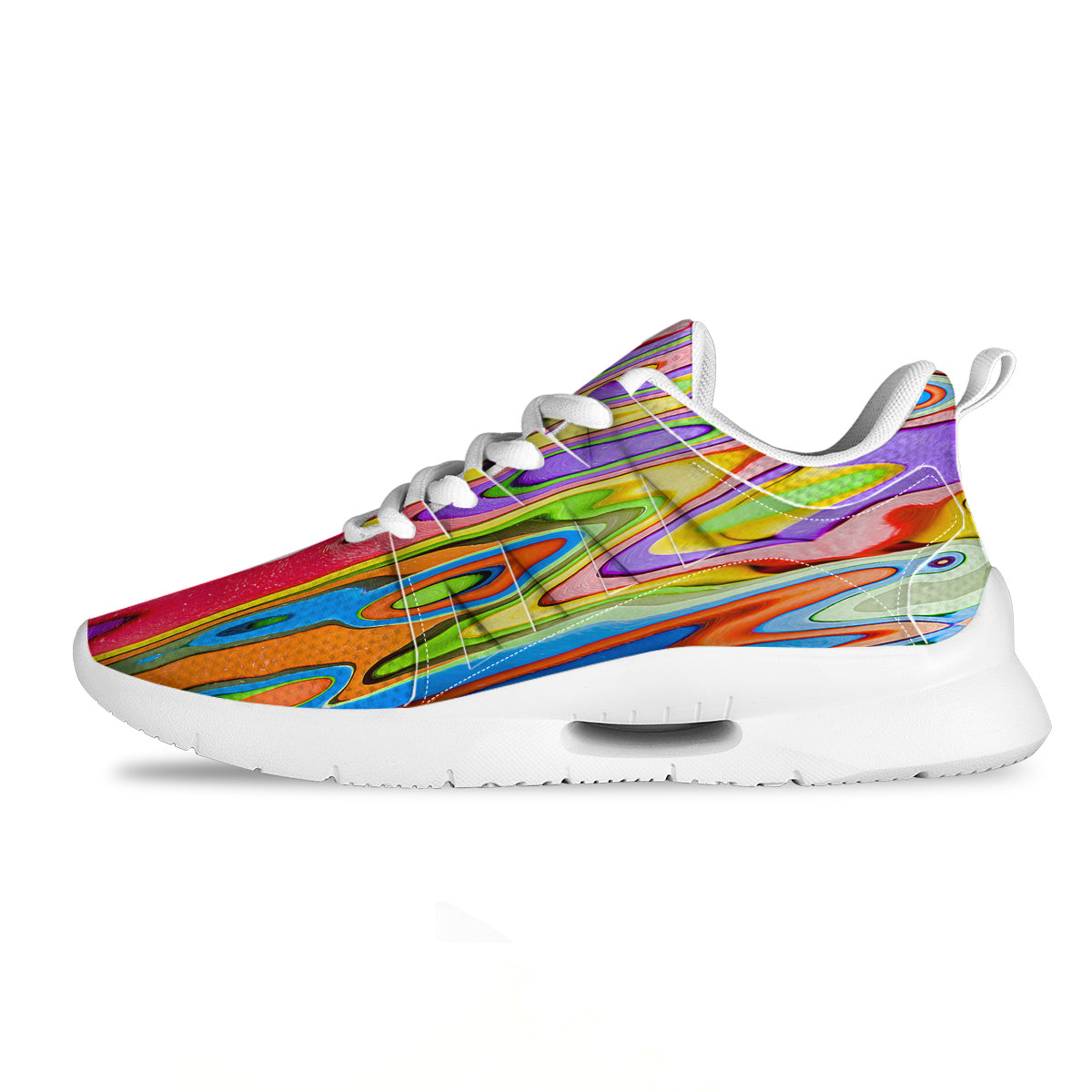 Psychedelic Colorful Print Tennis Shoes-grizzshop
