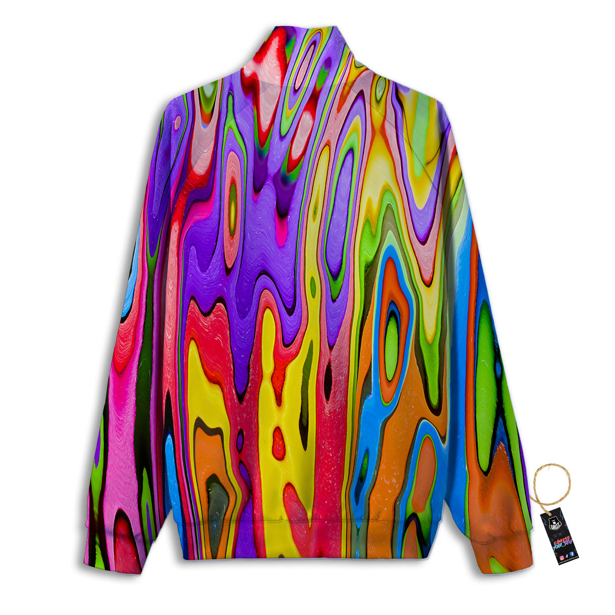 Psychedelic Colorful Print Track Jacket-grizzshop