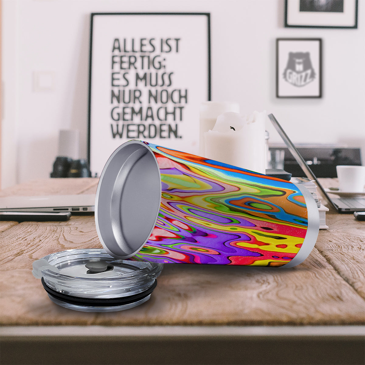 Psychedelic Colorful Print Tumbler-grizzshop
