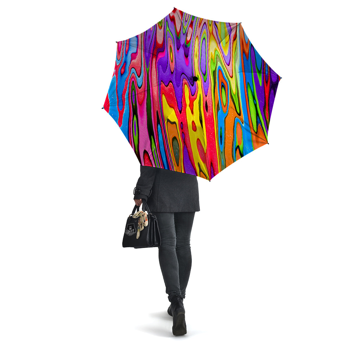 Psychedelic Colorful Print Umbrella-grizzshop