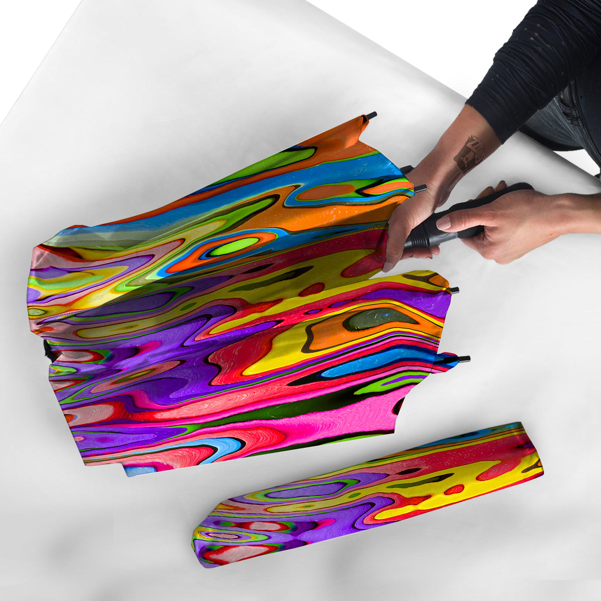 Psychedelic Colorful Print Umbrella-grizzshop