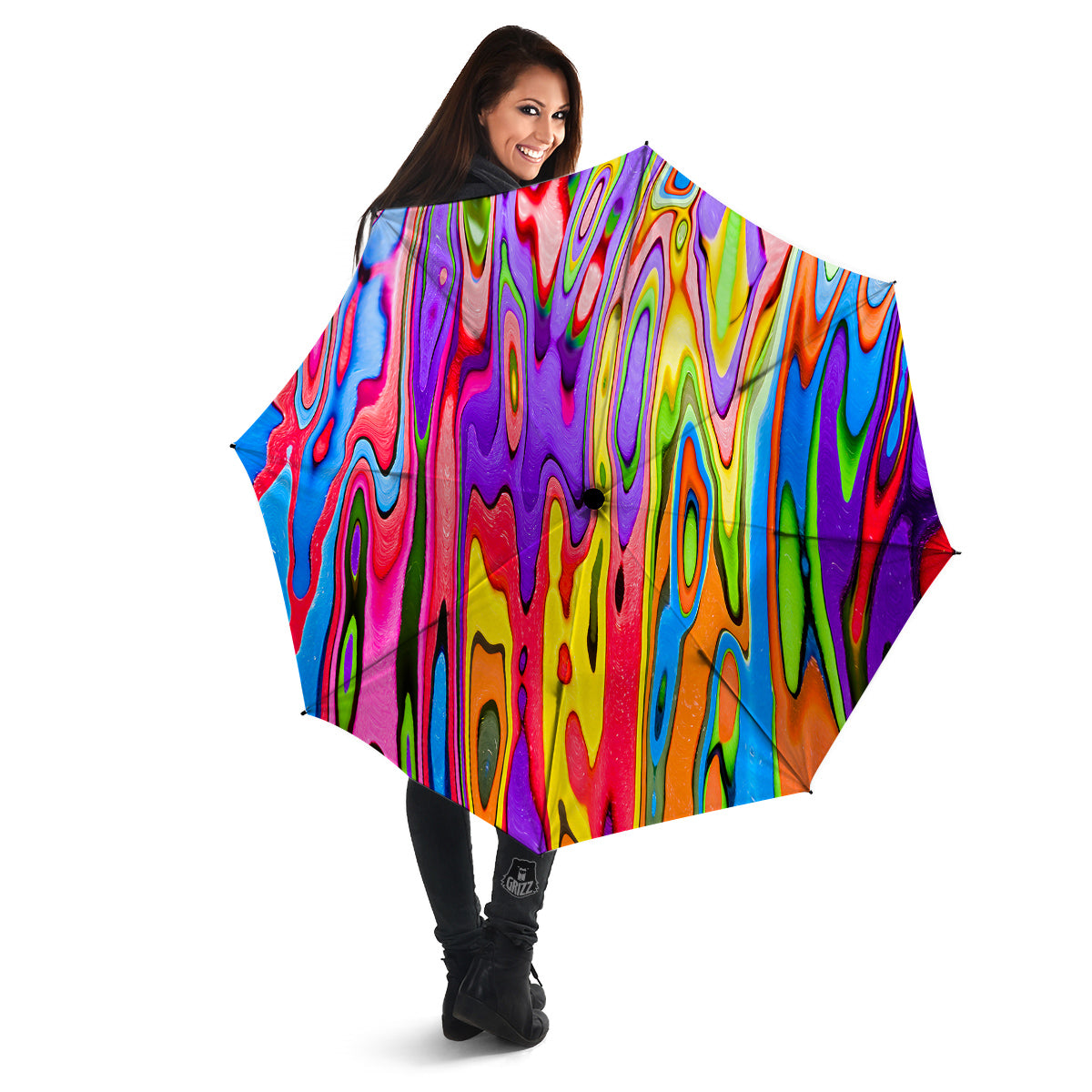 Psychedelic Colorful Print Umbrella-grizzshop
