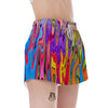 Psychedelic Colorful Print Women's Shorts-grizzshop