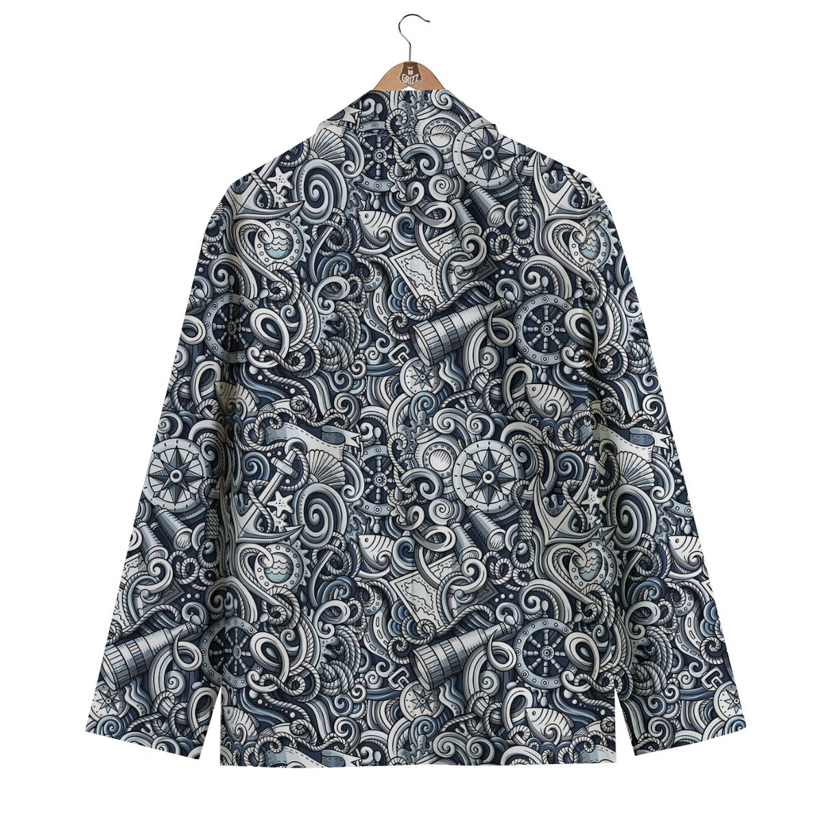 Psychedelic Compass Pattern Print Men's Blazer-grizzshop