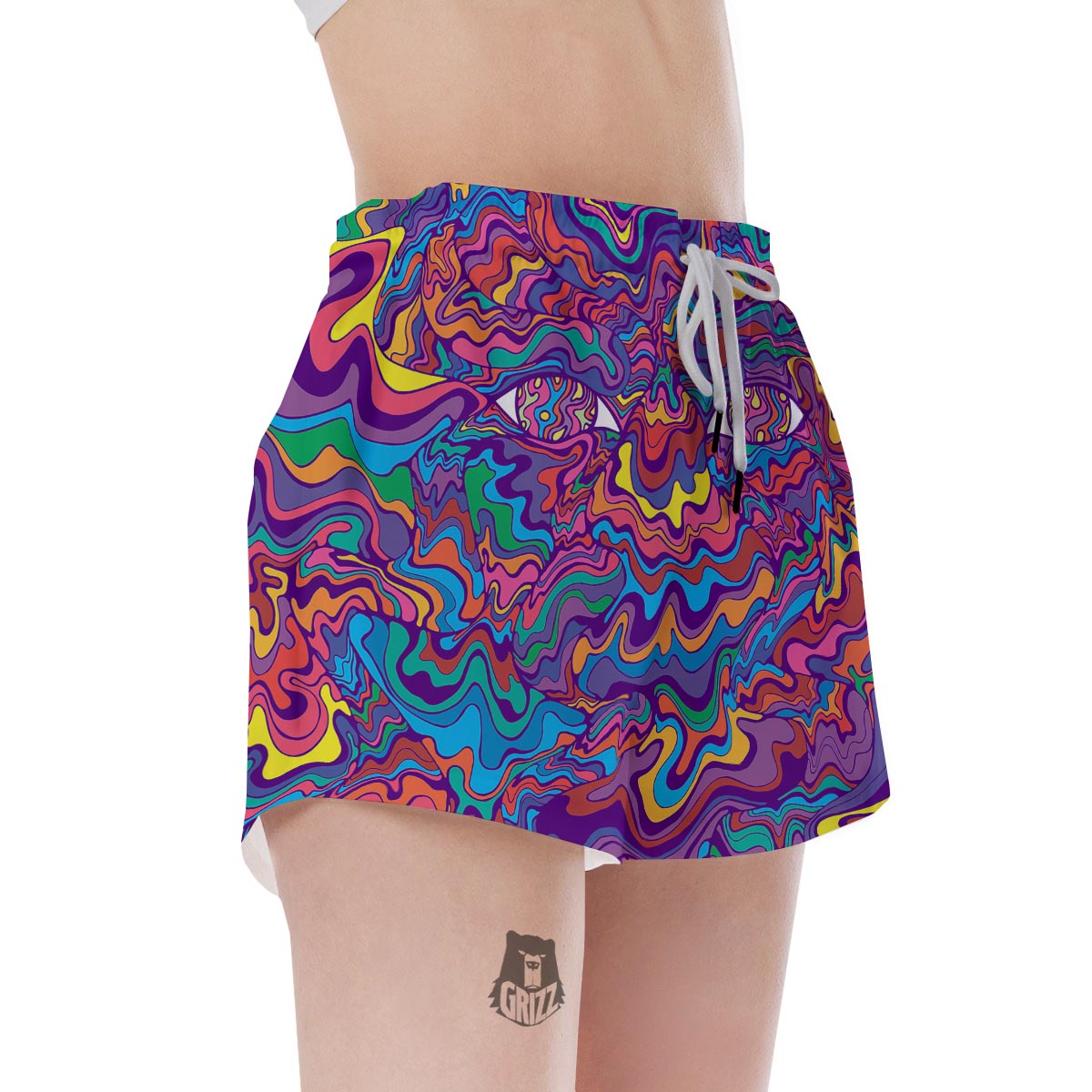 Psychedelic Face Women's Shorts-grizzshop