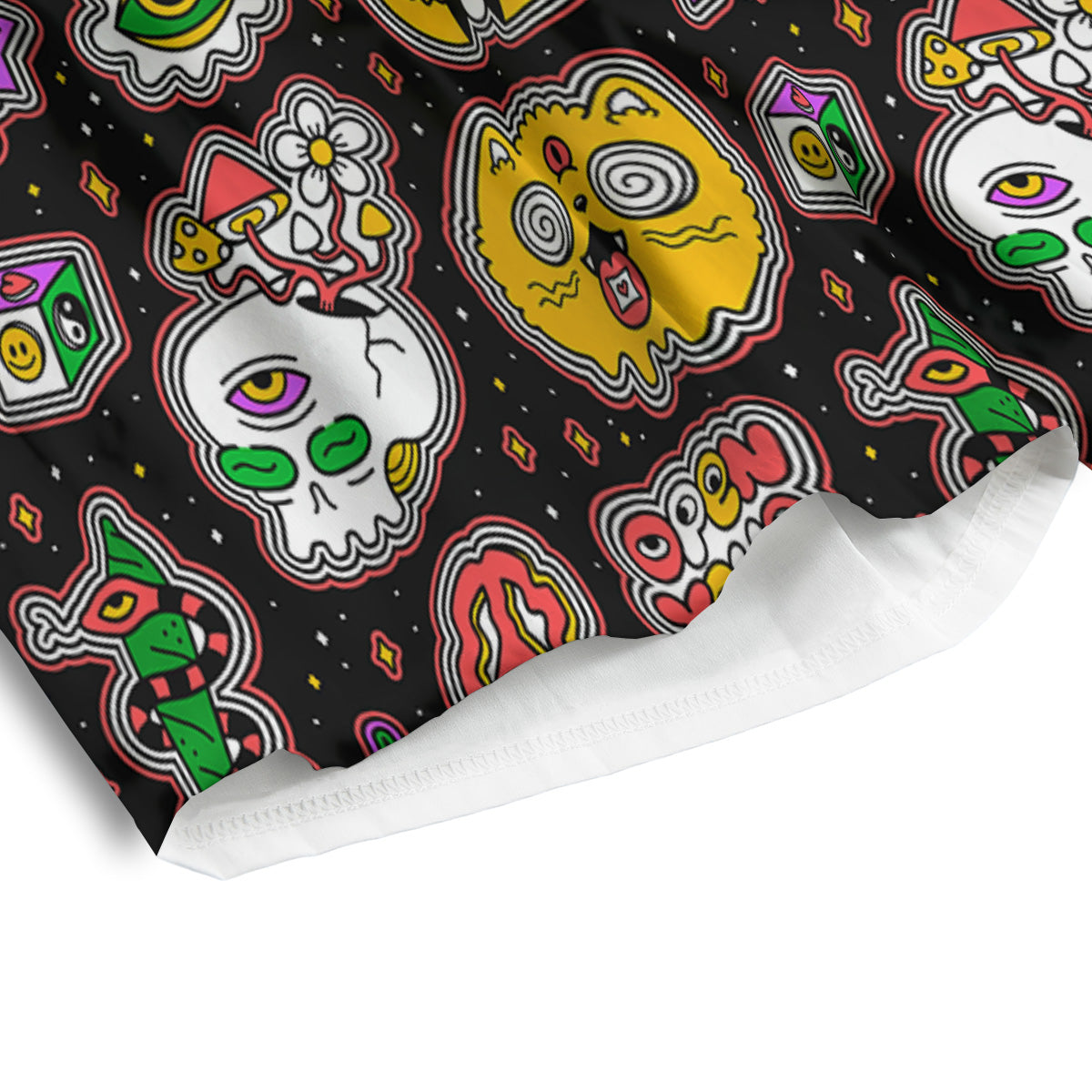 Psychedelic Funny Crazy Colorful Print Pattern Men's Athletic Shorts