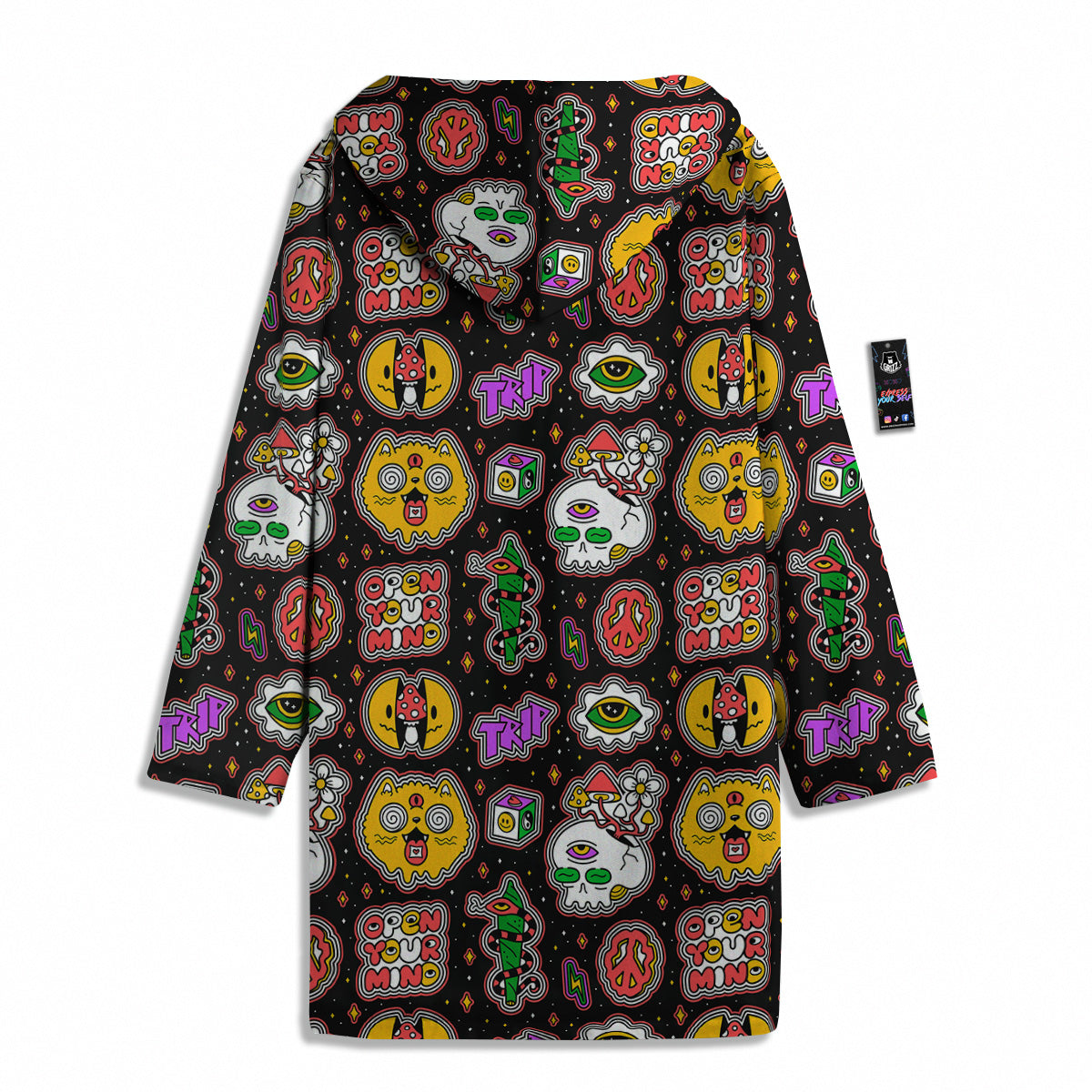 Psychedelic Funny Crazy Colorful Print Pattern Men's Windbreaker Jacket-grizzshop