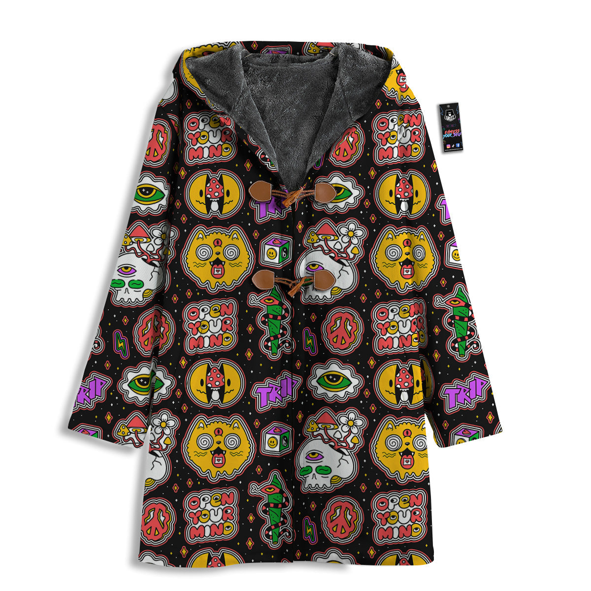 Psychedelic Funny Crazy Colorful Print Pattern Men's Windbreaker Jacket-grizzshop