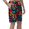 Psychedelic Geometric Print Men's Shorts-grizzshop