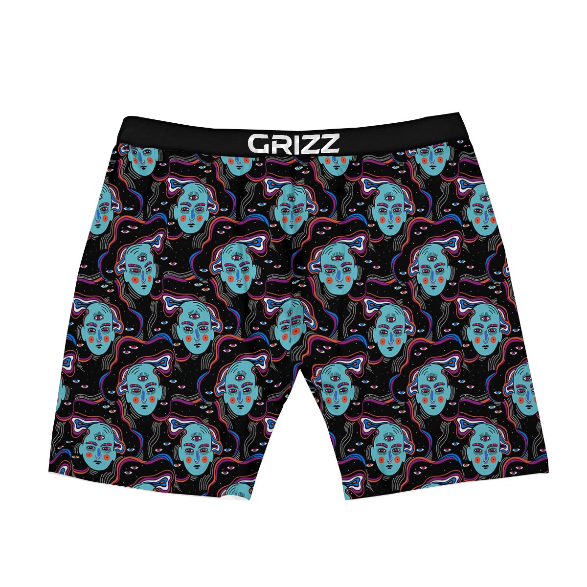 Psychedelic Hippie Retro Print Pattern Boxer Briefs-grizzshop