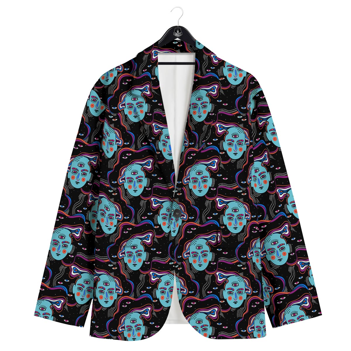 Psychedelic Hippie Retro Print Pattern Men's Sport Coat-grizzshop
