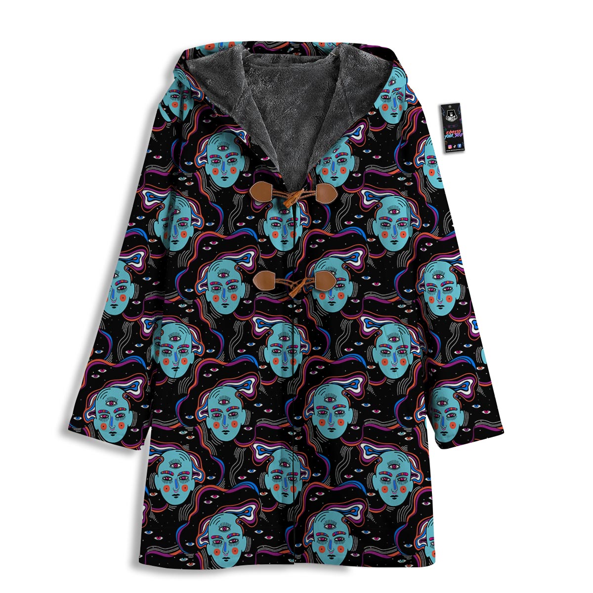 Psychedelic Hippie Retro Print Pattern Men's Windbreaker Jacket-grizzshop