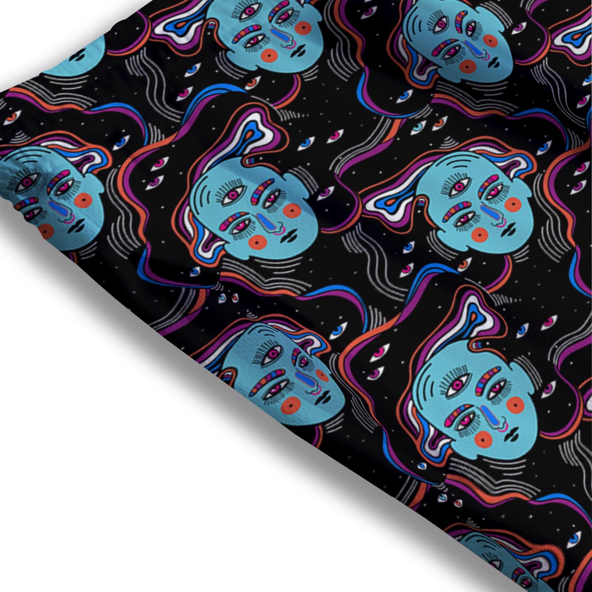 Psychedelic Hippie Retro Print Pattern Mesh Shorts