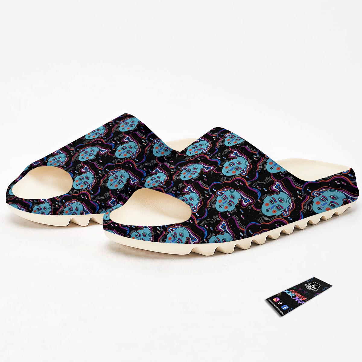 Psychedelic Hippie Retro Print Pattern Sandals-grizzshop