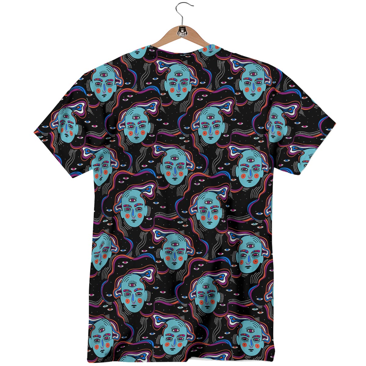 Psychedelic Hippie Retro Print Pattern T-Shirt-grizzshop