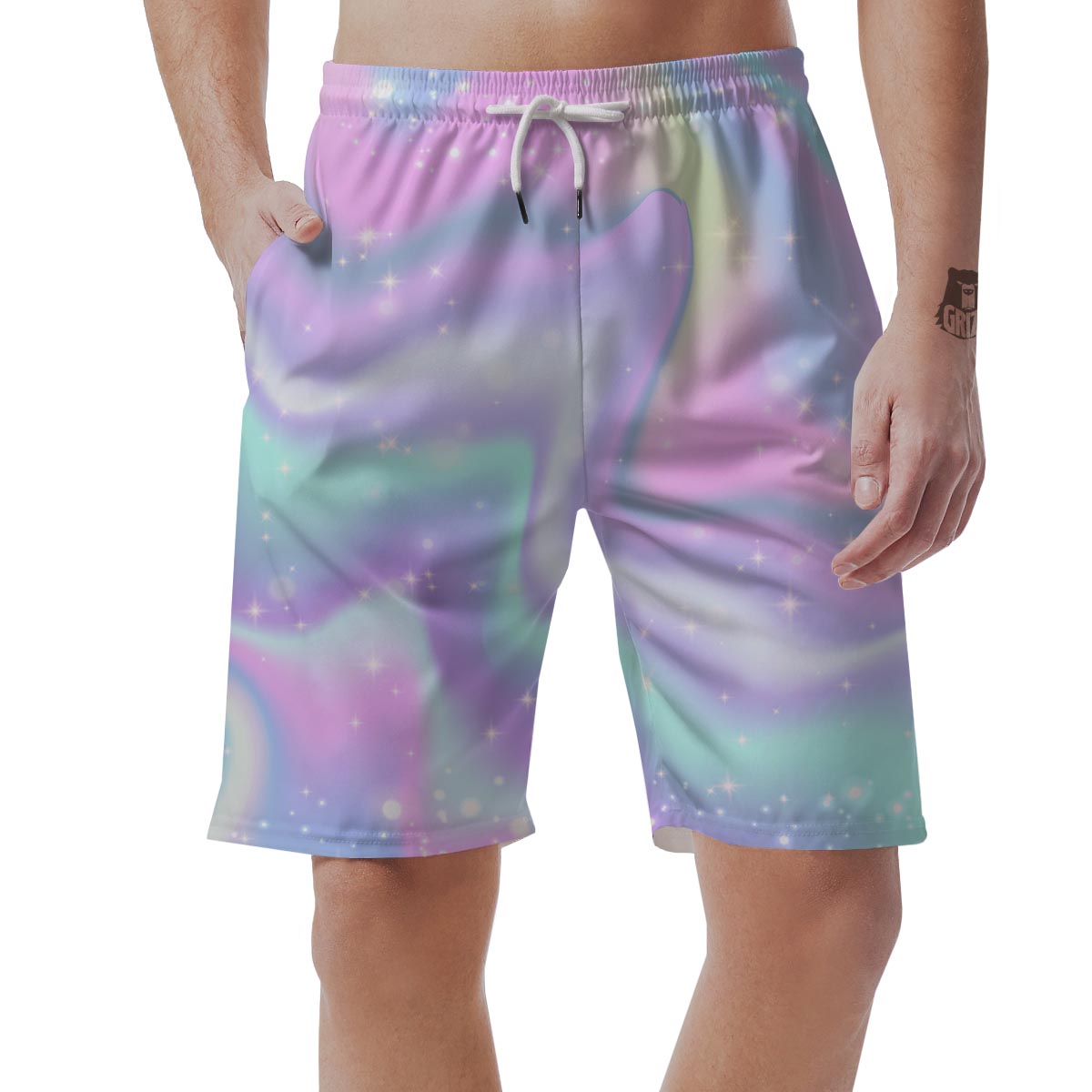 Psychedelic Holographic Men's Shorts-grizzshop