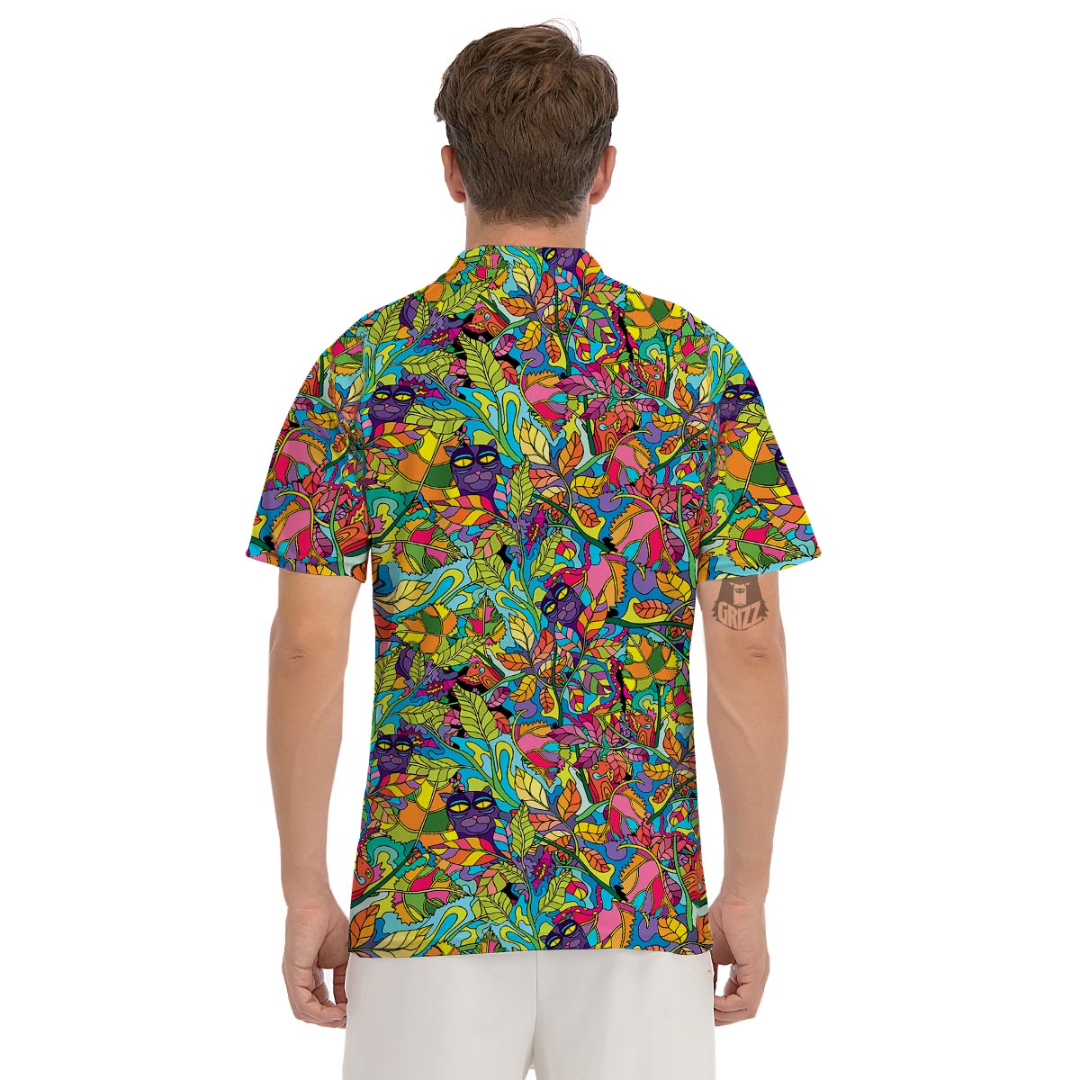 Psychedelic Jungle Forest Floral Men's Golf Shirts-grizzshop