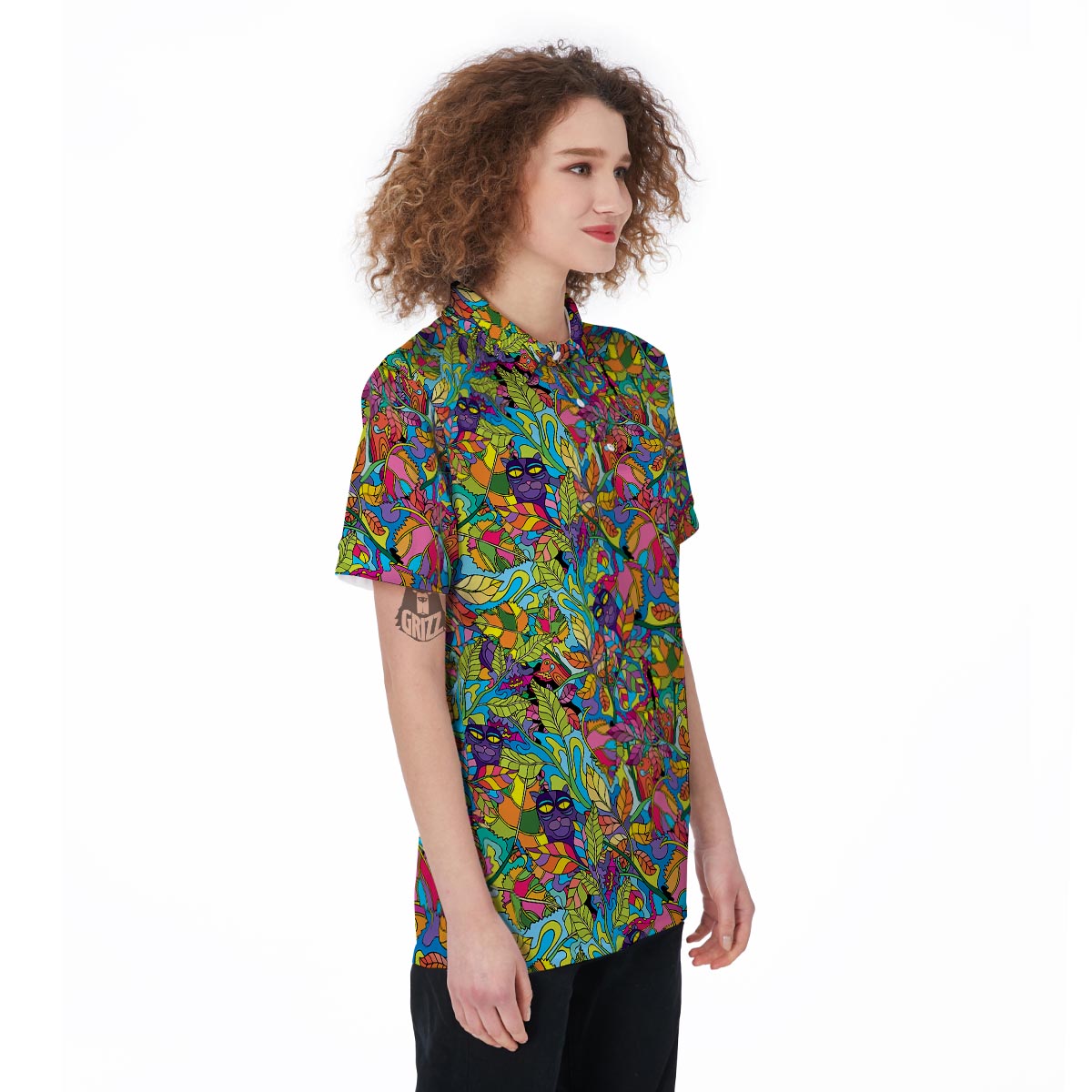 Psychedelic Jungle Forest Floral Women's Golf Shirts-grizzshop