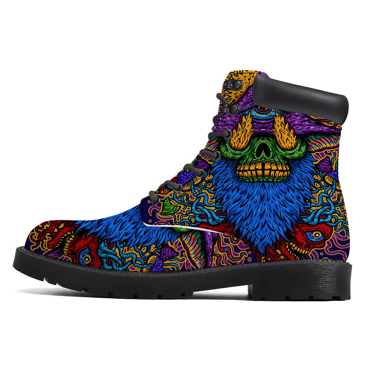 Psychedelic Magic Mushroom Print Boots-grizzshop