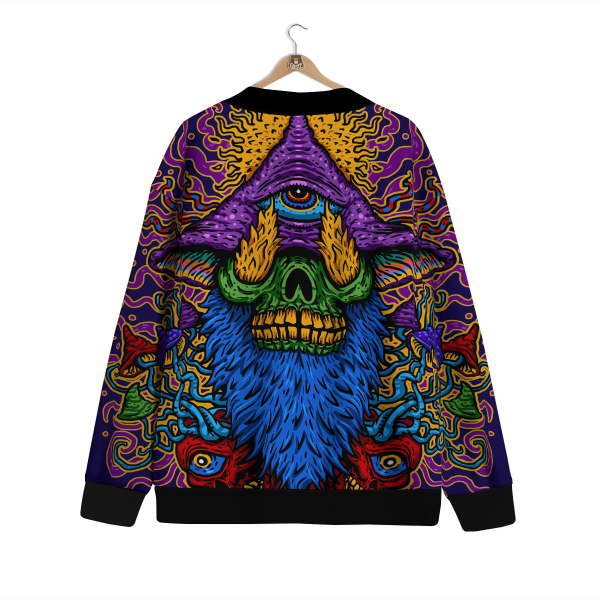 Psychedelic Magic Mushroom Print Cardigan-grizzshop