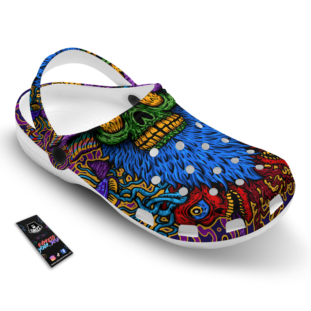 Psychedelic Magic Mushroom Print Clog-grizzshop