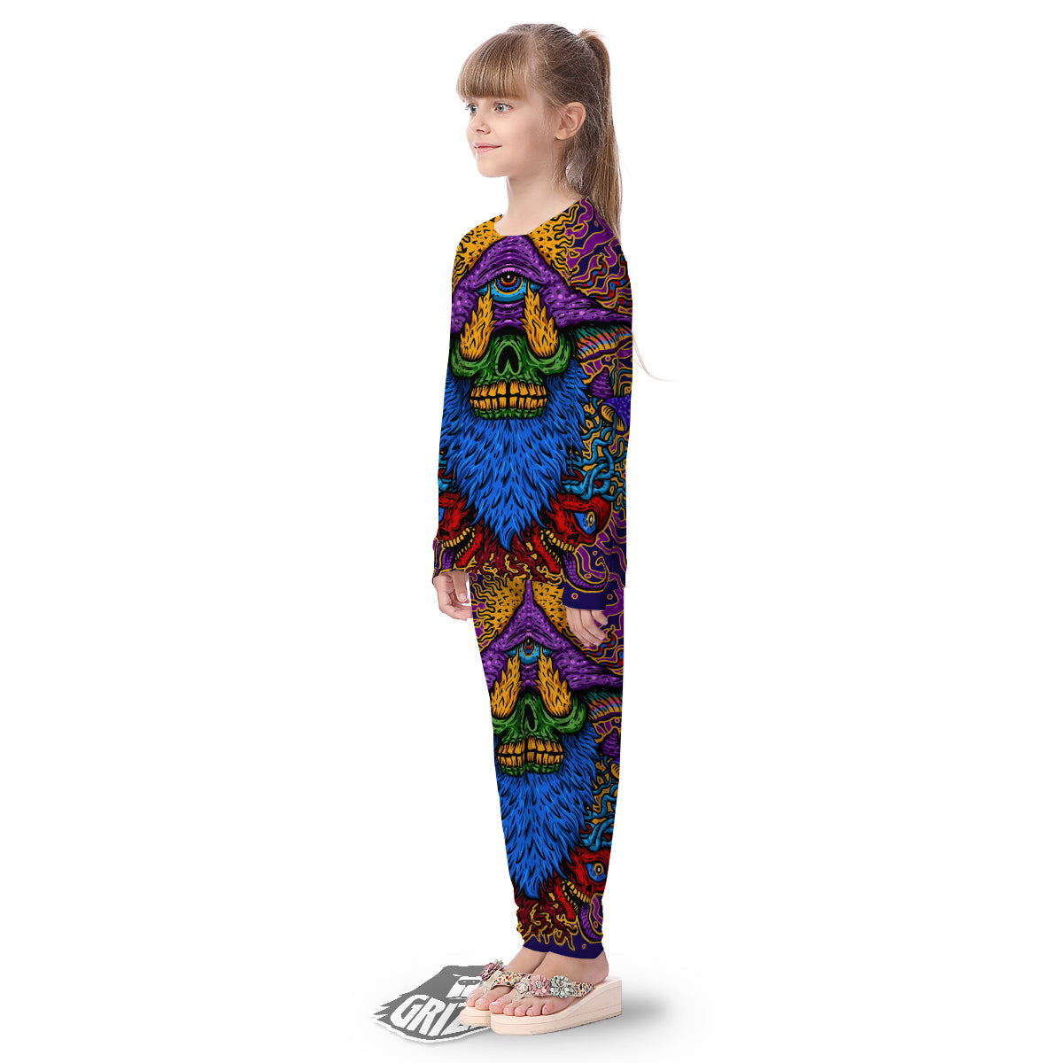 Psychedelic Magic Mushroom Print Kid's Pajamas-grizzshop