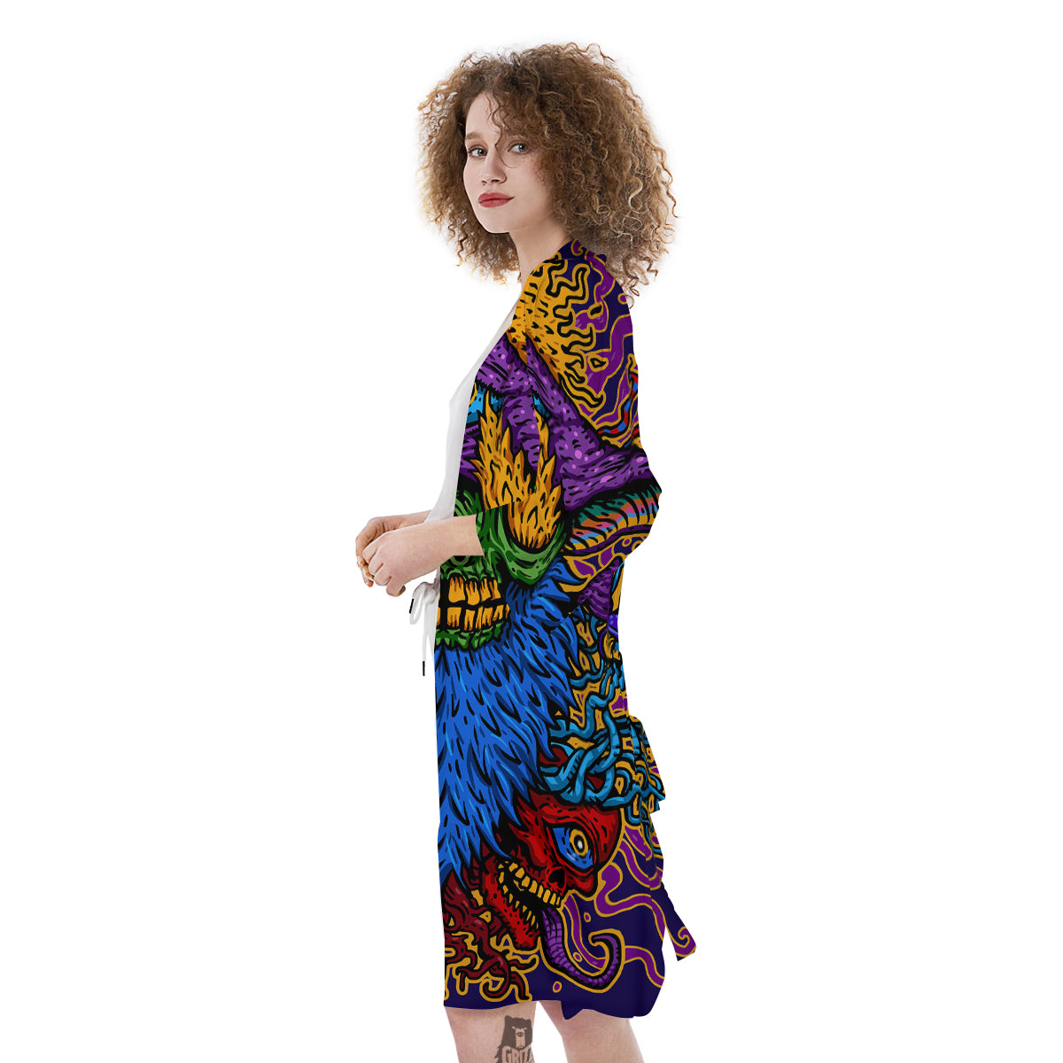 Psychedelic Magic Mushroom Print Kimono-grizzshop
